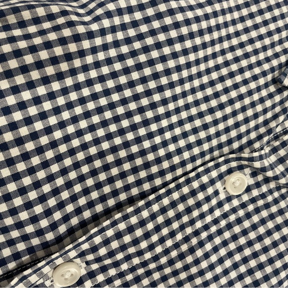 J. Crew navy and White Gingham Men's Shirt - Picture 3 of 5